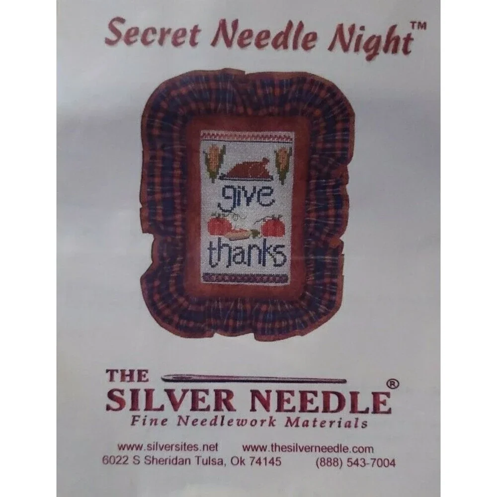 The Silver Needle Cross Stitch Vintage 2000 Give Thanks Thanksgiving Harvest